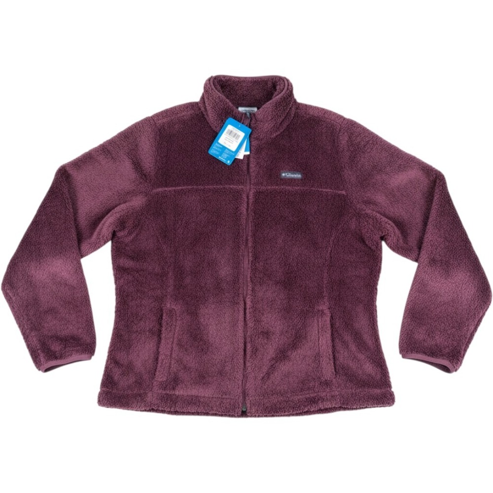 Columbia Cloudy Day Fleece Full Zip Jacket Womens 2X Marionberry XW1321-671 NEW